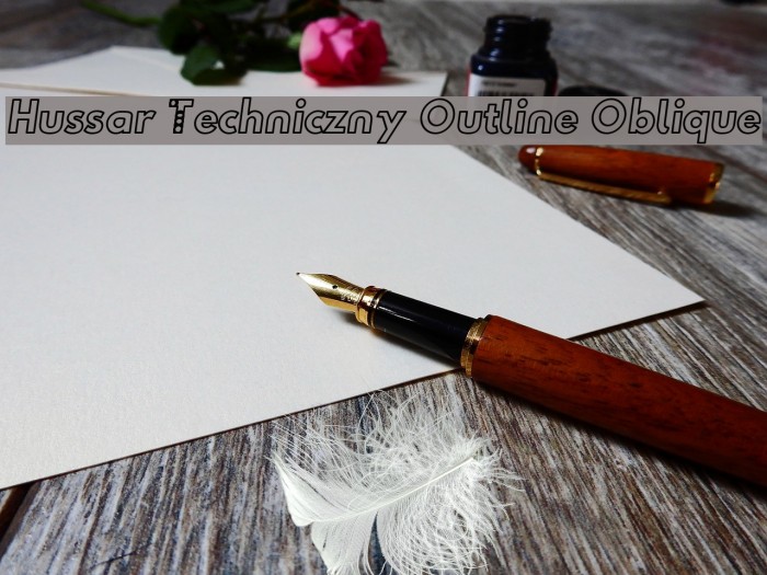 Hussar Techniczny Outline Oblique Font examples