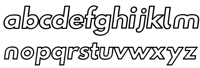 Hussar Techniczny Outline Oblique Font LOWERCASE