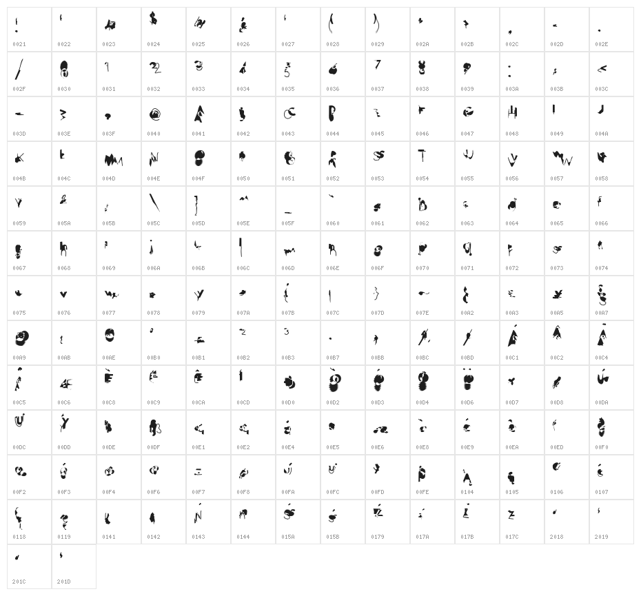 Hussar Wojna4 Character Map