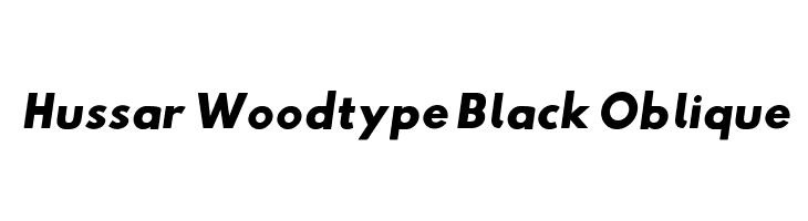 Hussar Woodtype Black Oblique Font