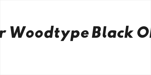 Hussar Woodtype Black Oblique Logo