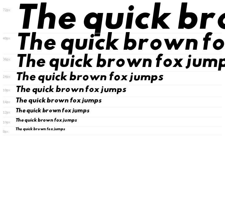 Hussar Woodtype Black Oblique Waterfall