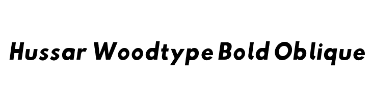 Hussar Woodtype Bold Oblique Font