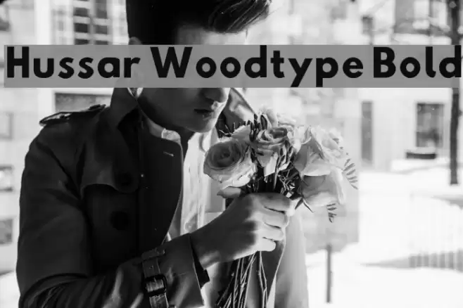 Hussar Woodtype Bold Font examples