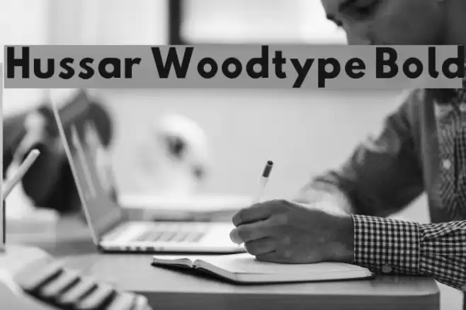 Hussar Woodtype Bold Font examples