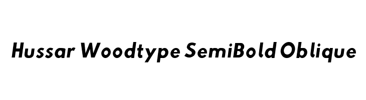 Hussar Woodtype SemiBold Oblique Font