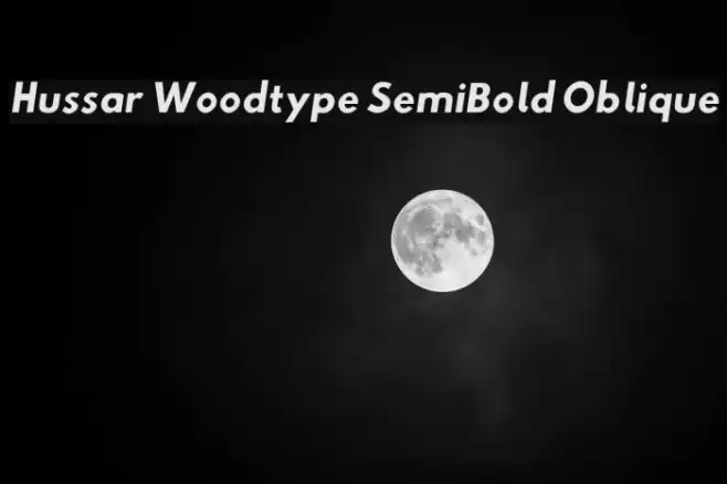 Hussar Woodtype SemiBold Oblique Font examples