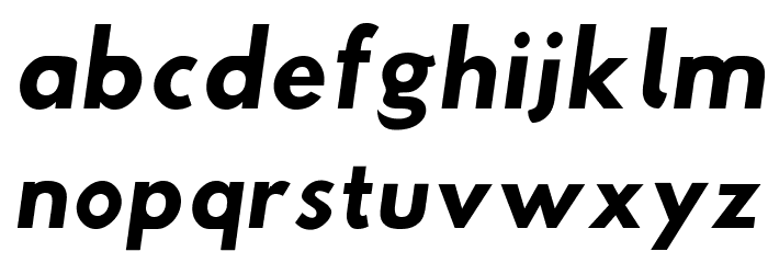 Hussar Woodtype SemiBold Oblique Font LOWERCASE