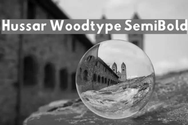 Hussar Woodtype SemiBold Font examples