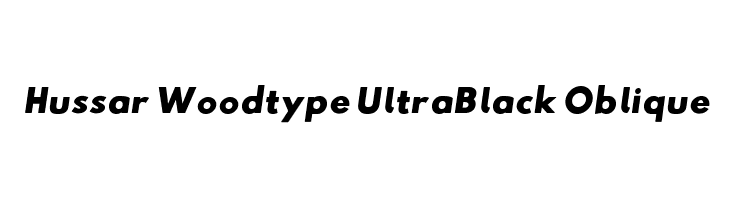 Hussar Woodtype UltraBlack Oblique Font