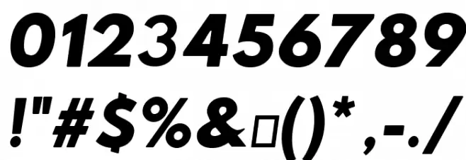 Hussar Woodtype UltraBlack Oblique Font OTHER CHARS