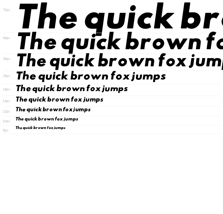 Hussar Woodtype UltraBlack Oblique Waterfall