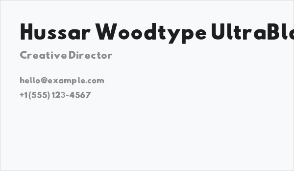 Hussar Woodtype UltraBlack Business Card
