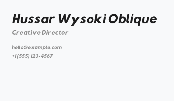 Hussar Wysoki Oblique Business Card