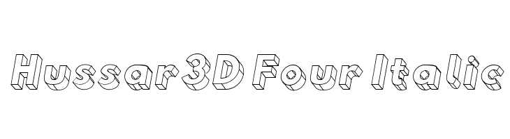 Hussar3D Four Italic  les polices de caractères gratuit tlcharger
