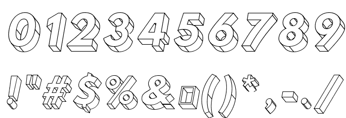 Hussar3D Four Italic Font OTHER CHARS