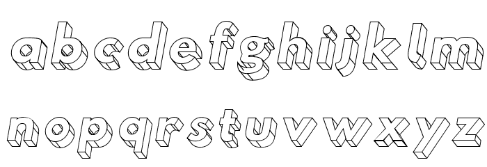 Hussar3D Four Italic Font LOWERCASE
