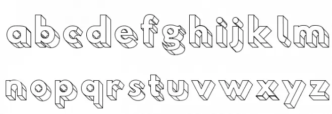 Hussar3D Four Schriftart Kleinbuchstaben