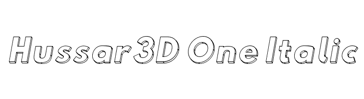 Hussar3D One Italic Font