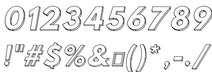 Hussar3D One Italic Font OTHER CHARS