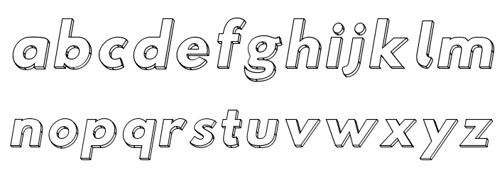 Hussar3D One Italic Font LOWERCASE