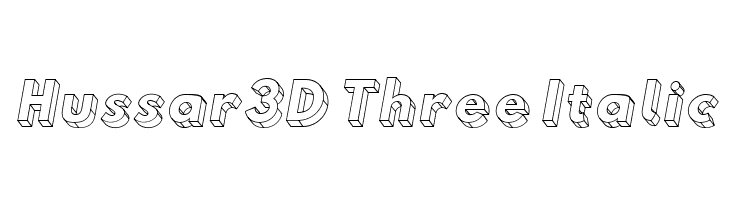 Hussar3D Three Italic  les polices de caractères gratuit tlcharger