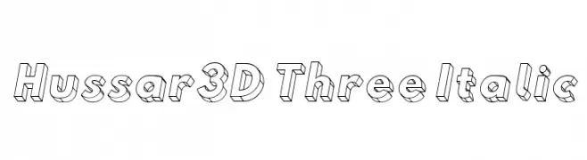 Hussar3D Three Italic  नि: शुल्क फ़ॉन्ट्स डाउनलोड