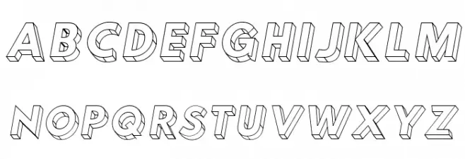 Hussar3D Three Italic Polices MAJUSCULES