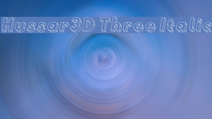 Hussar3D Three Italic Font examples