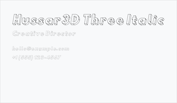 Hussar3D Three Italic Business Card