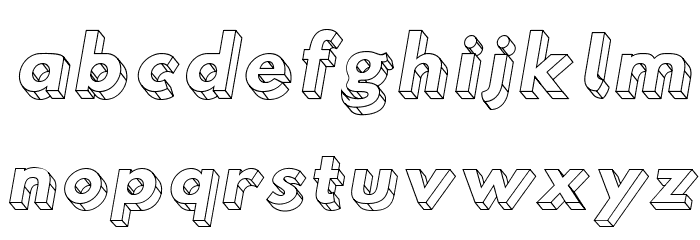 Hussar3D Three Italic Font LOWERCASE