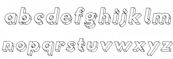 Hussar3D Three Italic 字体 小写