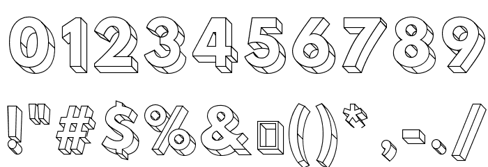 Hussar3D Three Font OTHER CHARS