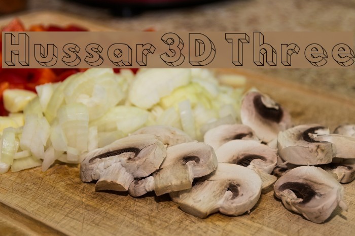 Hussar3D Three Font examples