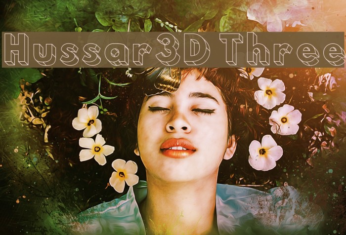 Hussar3D Three Font examples