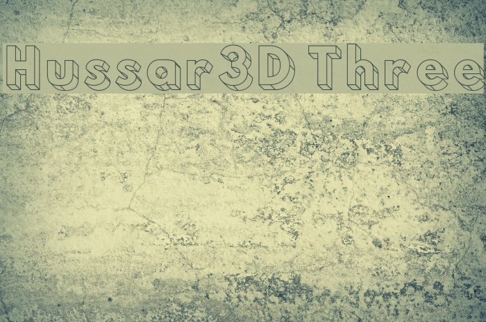 Hussar3D Three Font examples