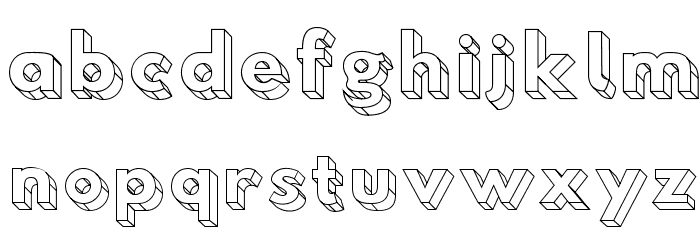 Hussar3D Three Font LOWERCASE
