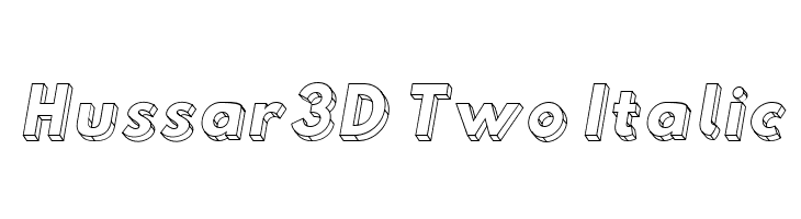 Hussar3D Two Italic Font