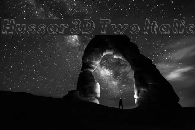 Hussar3D Two Italic Font examples