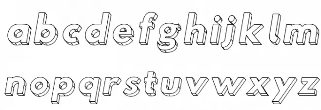 Hussar3D Two Italic Schriftart Kleinbuchstaben
