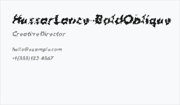 HussarLance-BoldOblique Business Card