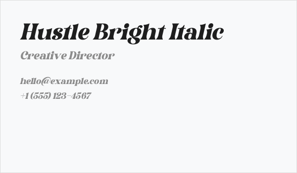 Hustle Bright Italic Business Card