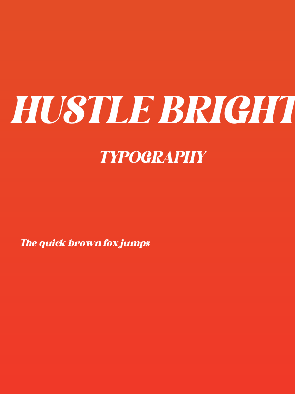 Hustle Bright Italic Poster