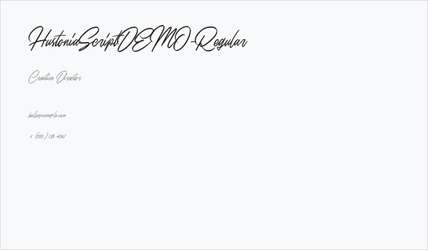 HustoniaScriptDEMO-Regular Business Card