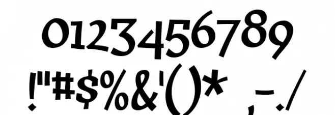 Huxtable-Regular Font OTHER CHARS