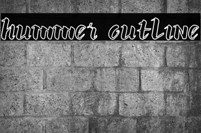 hummer outline Font examples