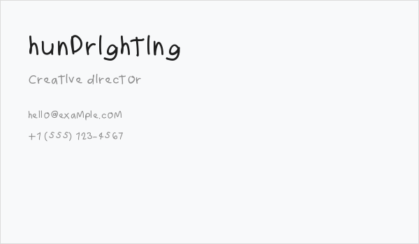 hundrighting Business Card
