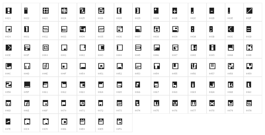 husby Regular Character Map