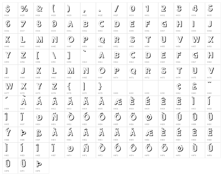 hustle 2 Regular Character Map