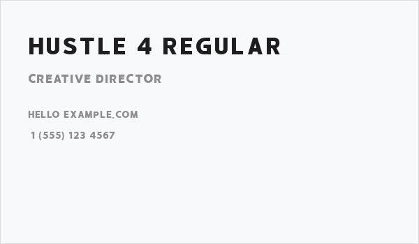 hustle 4 Regular Business Card